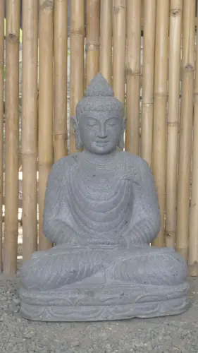 Product image of the product “Seated Buddha made of Riverstone in Dhyana position - gesture of meditation, 63cm height, natural ”